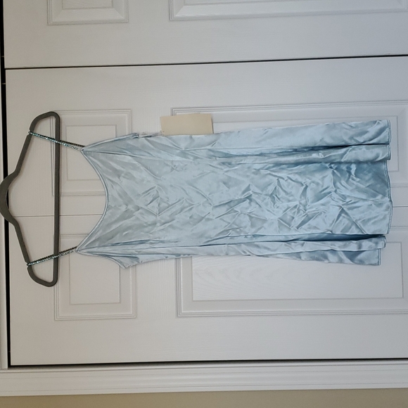 blue formal wedding guest dress Dresses on Amazon Style:Black(Midi) A-Line V Neck Satin BIS-05-09-24